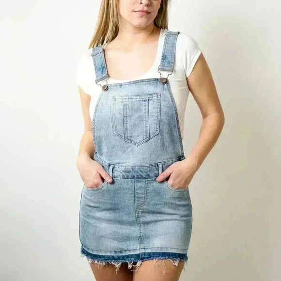 Vintage Y2k dollhouse jean mini skirtall overalls - Picture 1 of 7